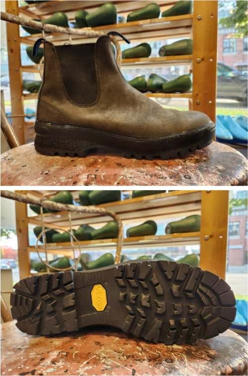 Blundstone rebuild with Vibram Foura sole, showing the boot and tread