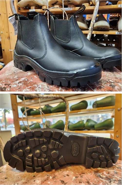 Blundstone rebuild with Vibram Bifida sole, showing the boot and tread